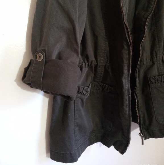 Coldwater Creek army green utility zip up jacket women size 12 - Picture 9 of 12